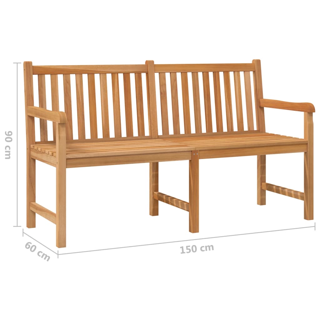 Garden Bench 150 cm Solid Teak Wood