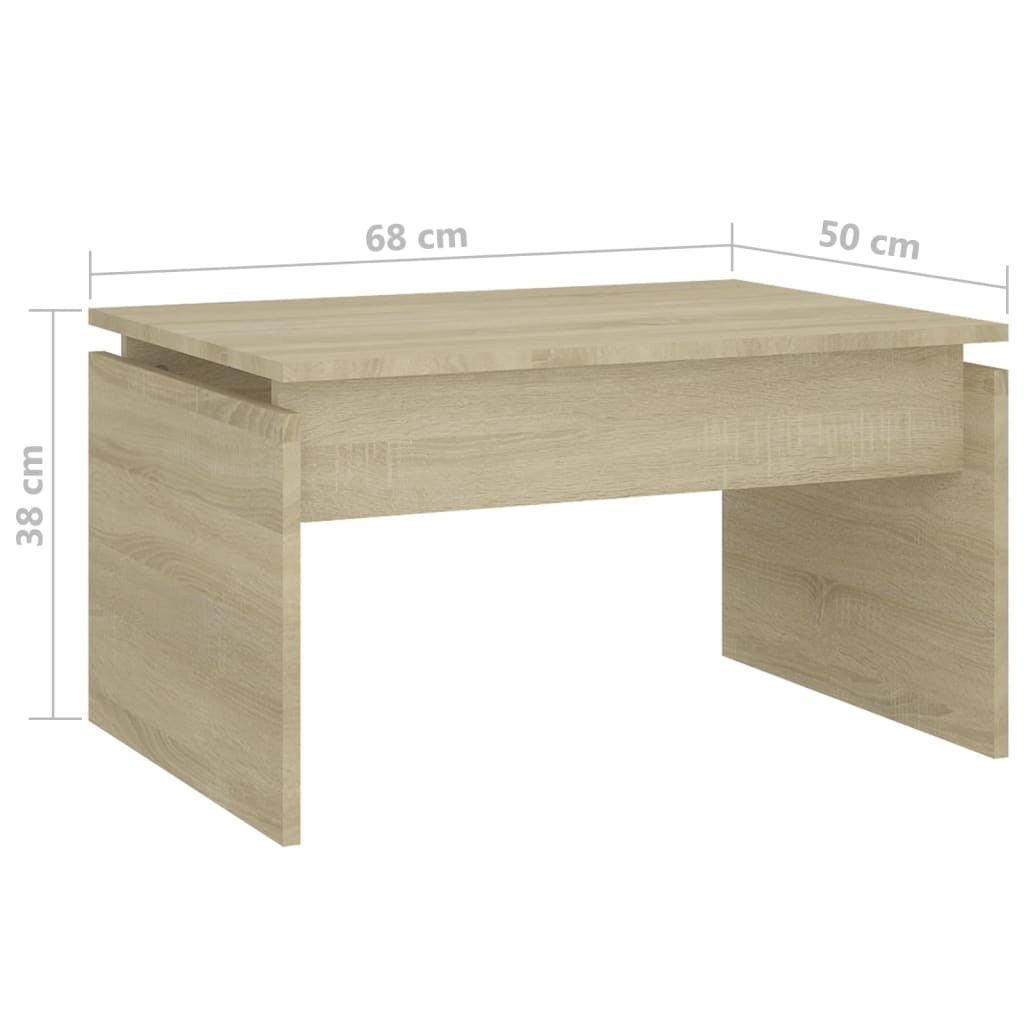 Coffee Table Sonoma Oak 68x50x38 cm Engineered Wood