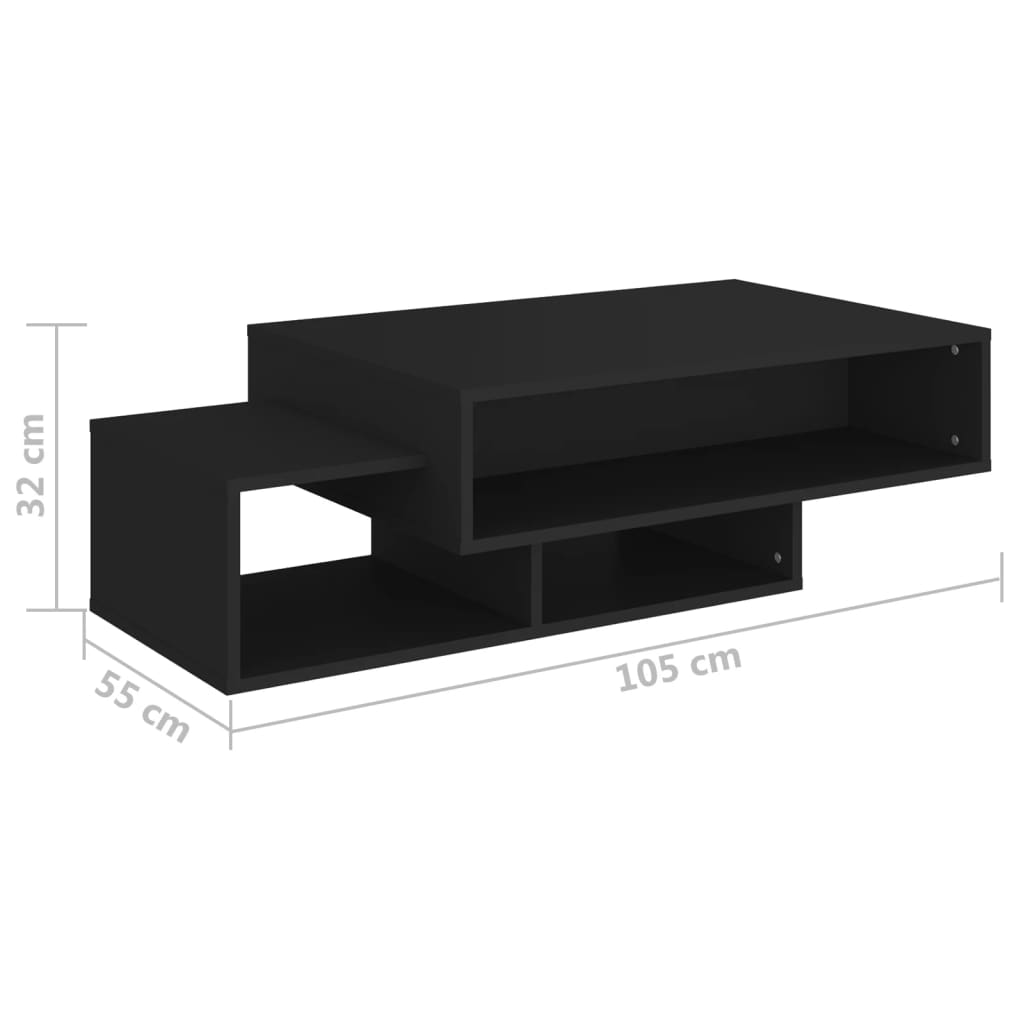 Coffee Table Black 105x55x32 cm Engineered Wood