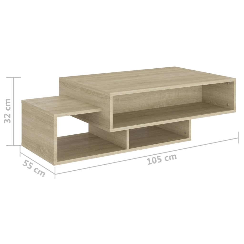 Coffee Table Sonoma Oak 105x55x32 cm Engineered Wood