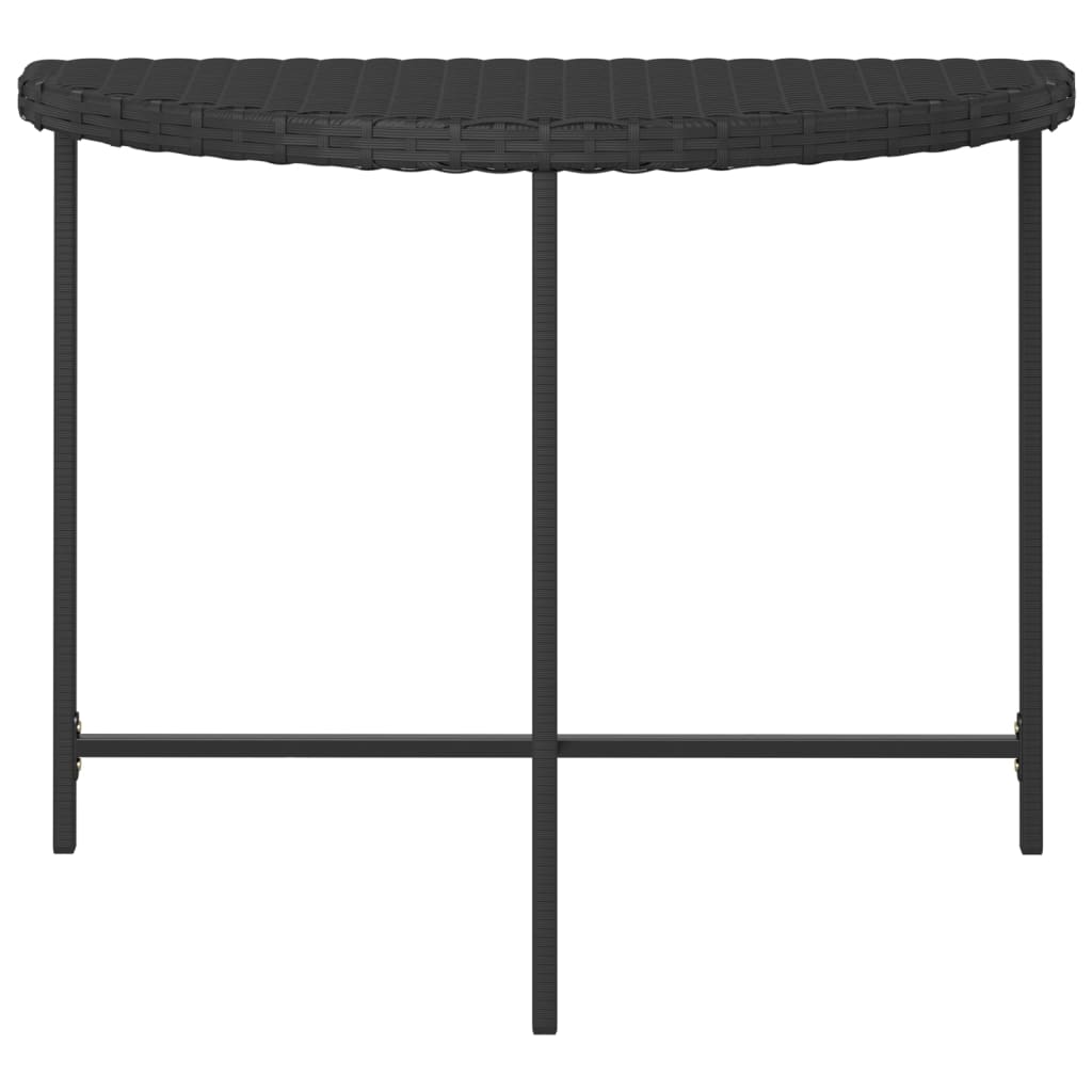 Garden Table Black 100x50x75 cm Poly Rattan