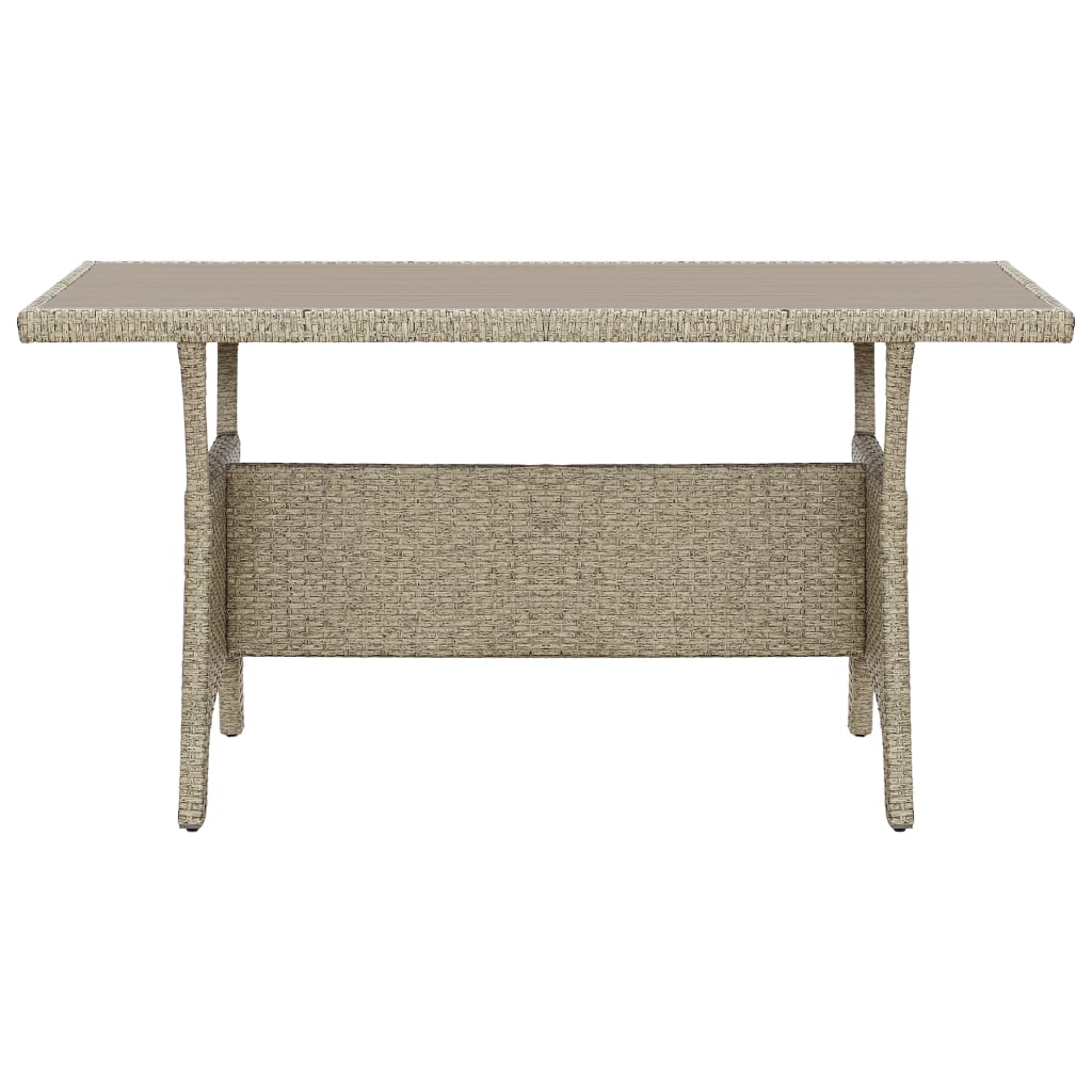 Garden Table Grey 120x70x66 cm Poly Rattan