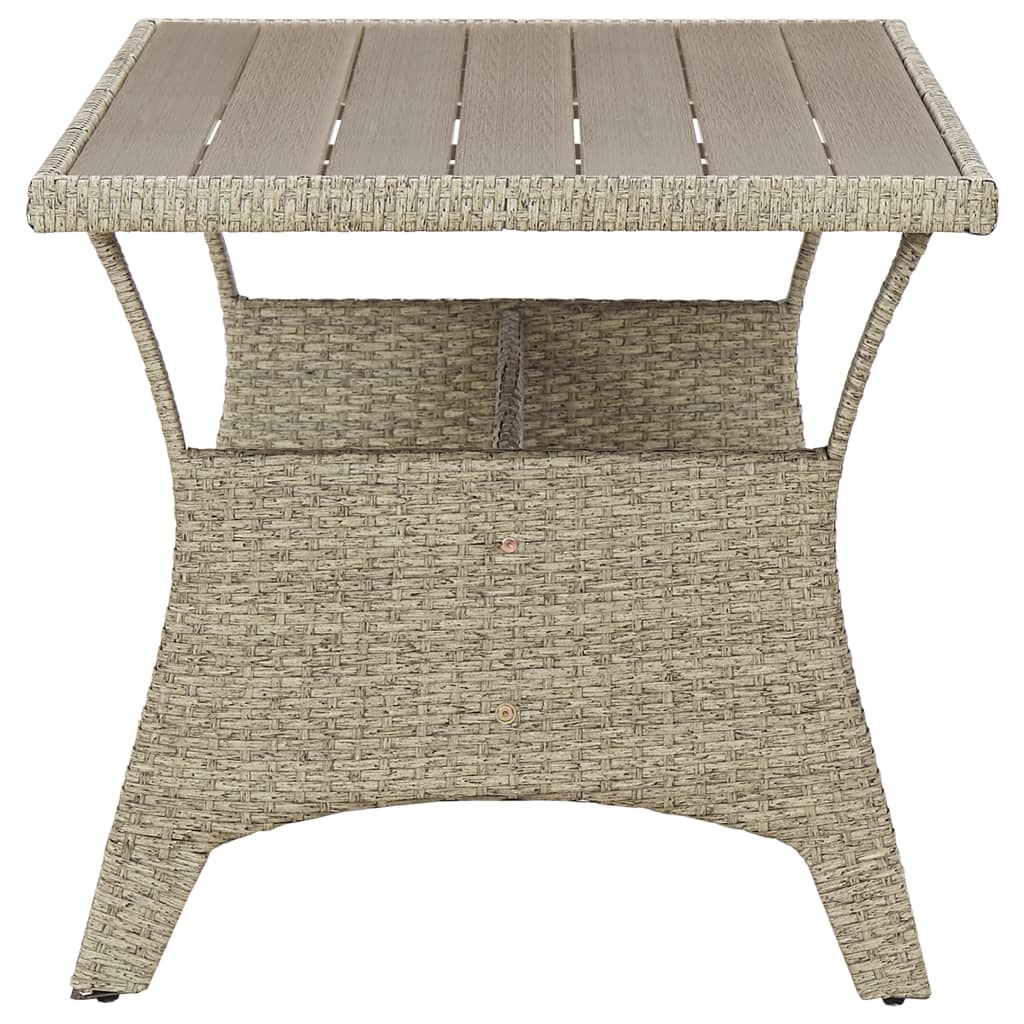 Garden Table Grey 120x70x66 cm Poly Rattan