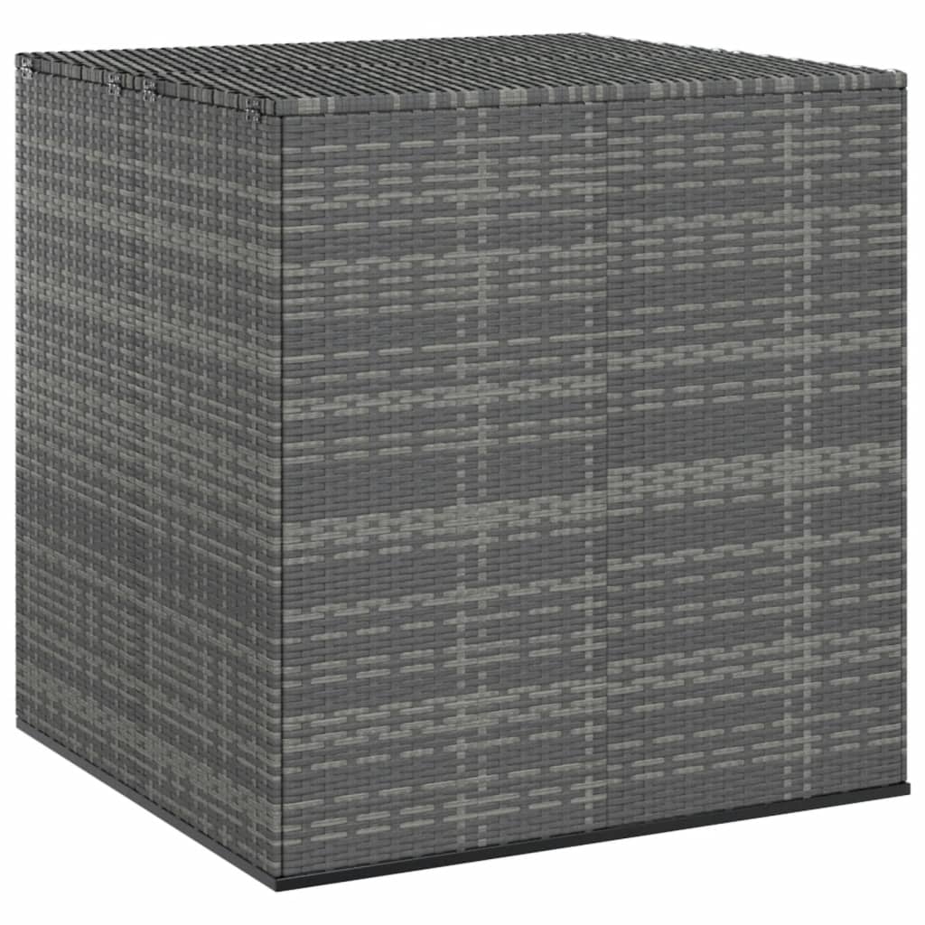 Garden Cushion Box PE Rattan 100x97.5x104 cm Grey