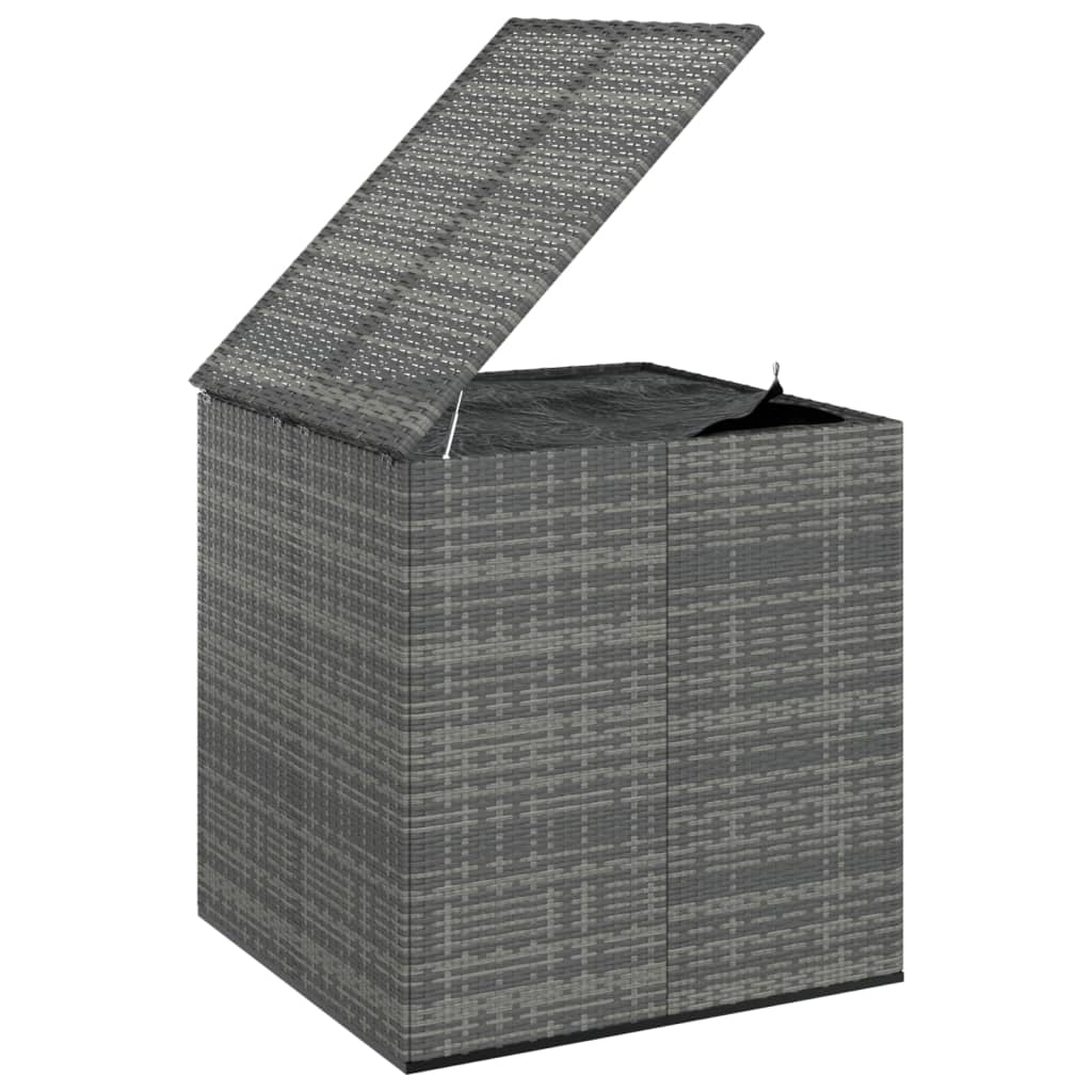 Garden Cushion Box PE Rattan 100x97.5x104 cm Grey