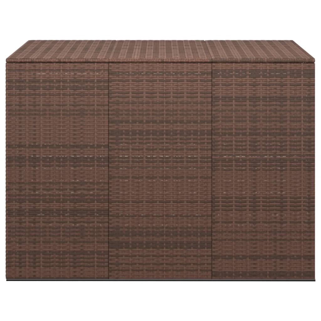 Garden Cushion Box PE Rattan 145x100x103 cm Brown