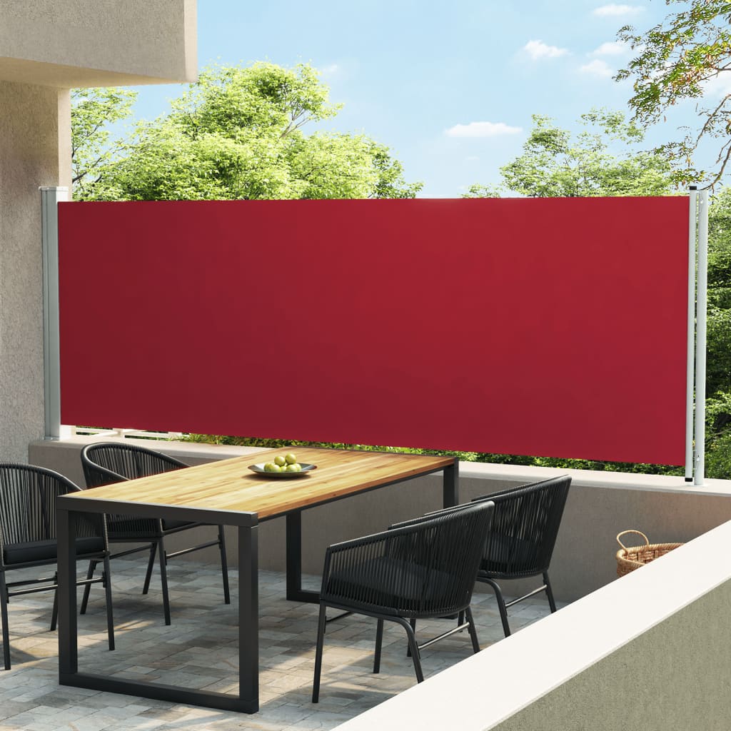 Patio Retractable Side Awning 160x600 cm Red