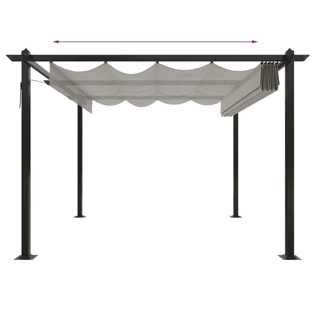 Garden Gazebo with Retractable Roof 3x3 m Cream