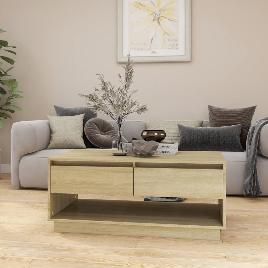 Coffee Table Sonoma Oak 102.5x55x44 cm Engineered Wood