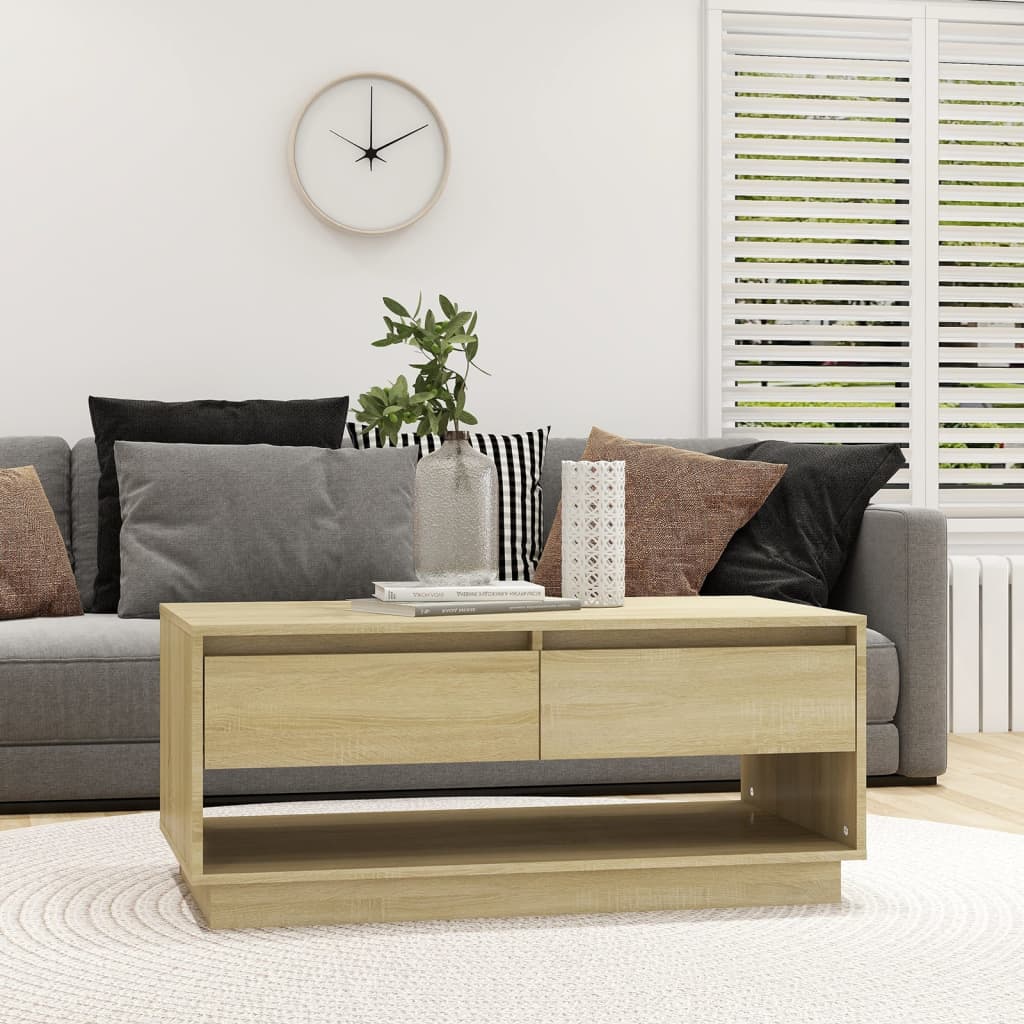 Coffee Table Sonoma Oak 102.5x55x44 cm Engineered Wood