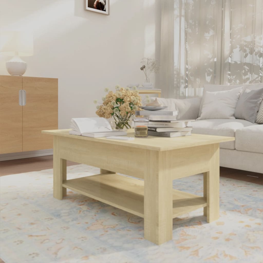 Coffee Table Sonoma Oak 102x55x42 cm Engineered Wood