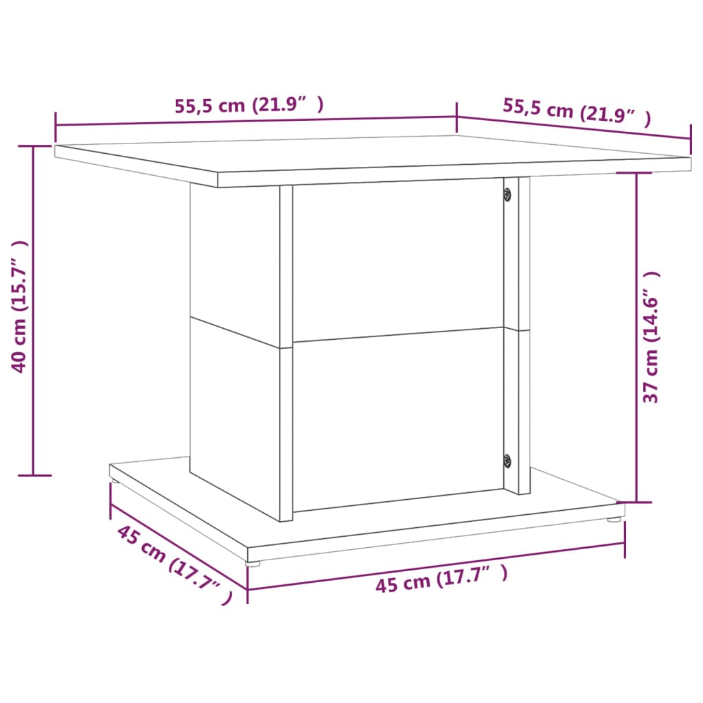 Coffee Table Sonoma Oak 55.5x55.5x40 cm Engineered Wood