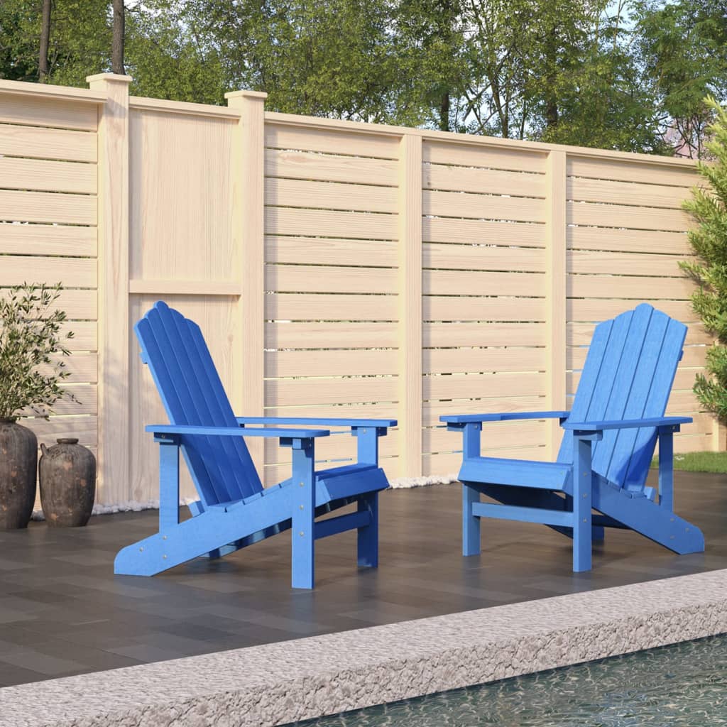 Garden Adirondack Chairs 2 pcs HDPE Aqua Blue