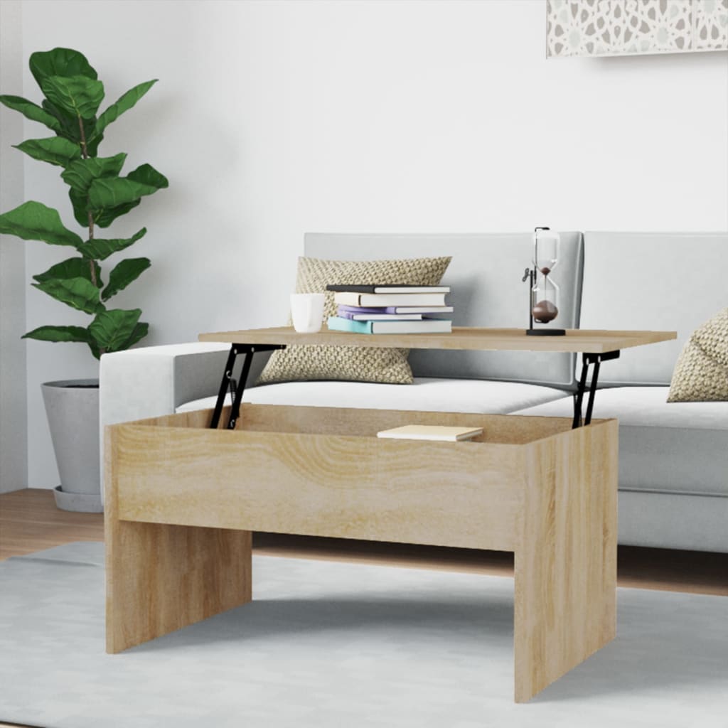 Coffee Table Sonoma Oak 80x50.5x41.5 cm Engineered Wood