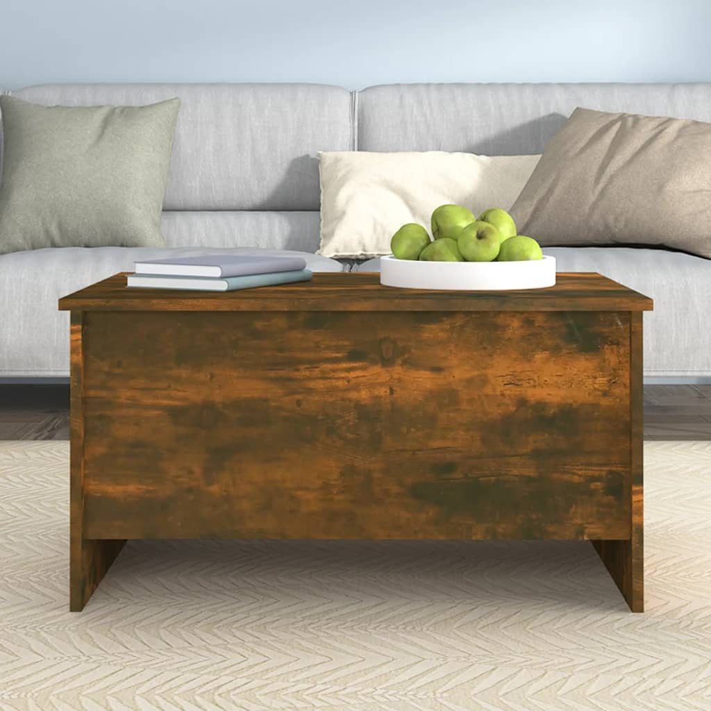 Coffee Table Smoked Oak 80x55.5x41.5 cm Engineered Wood