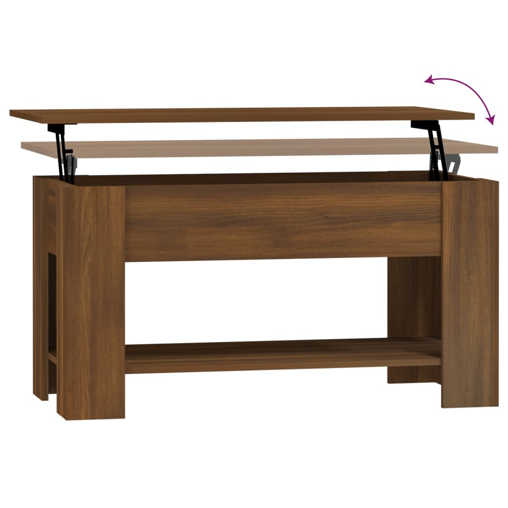 Coffee Table Brown Oak 101x49x52 cm Engineered Wood