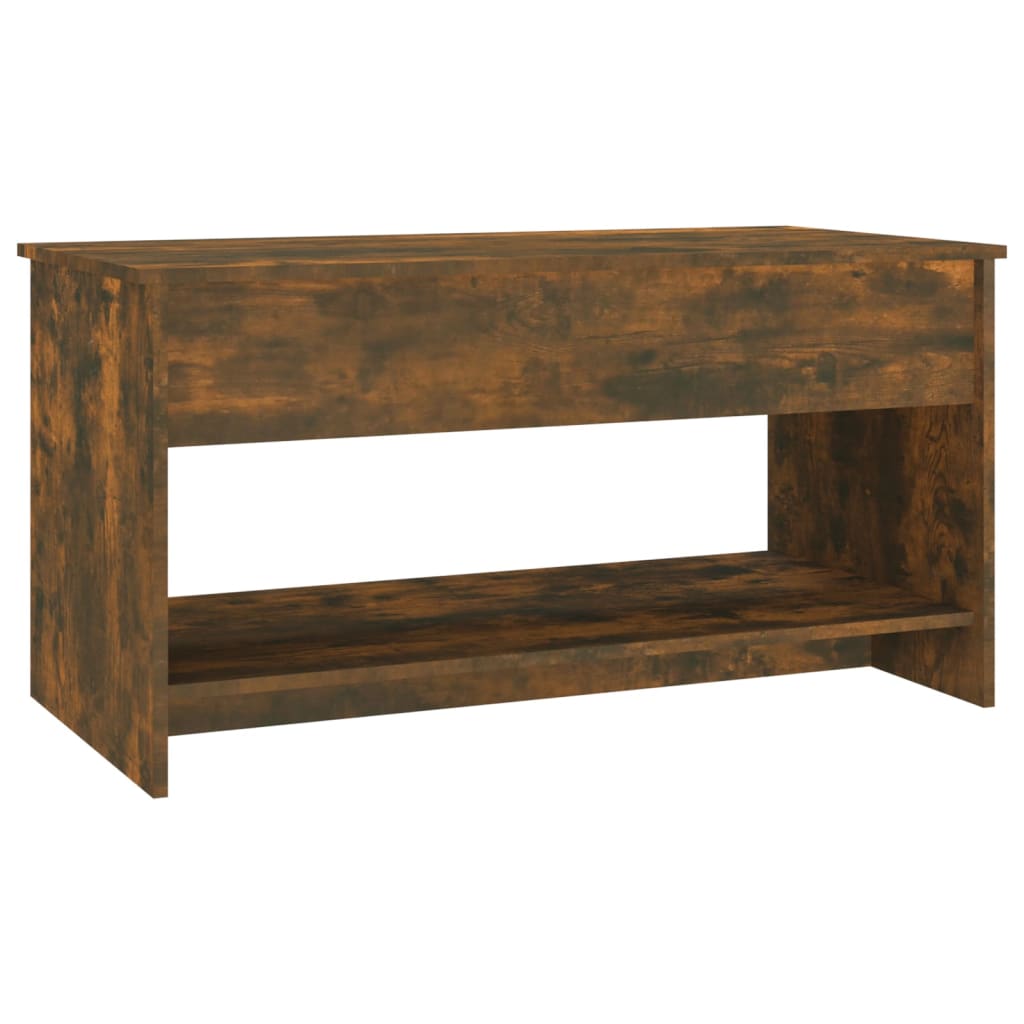 Coffee Table Smoked Oak 102x50x52.5 cm Engineered Wood