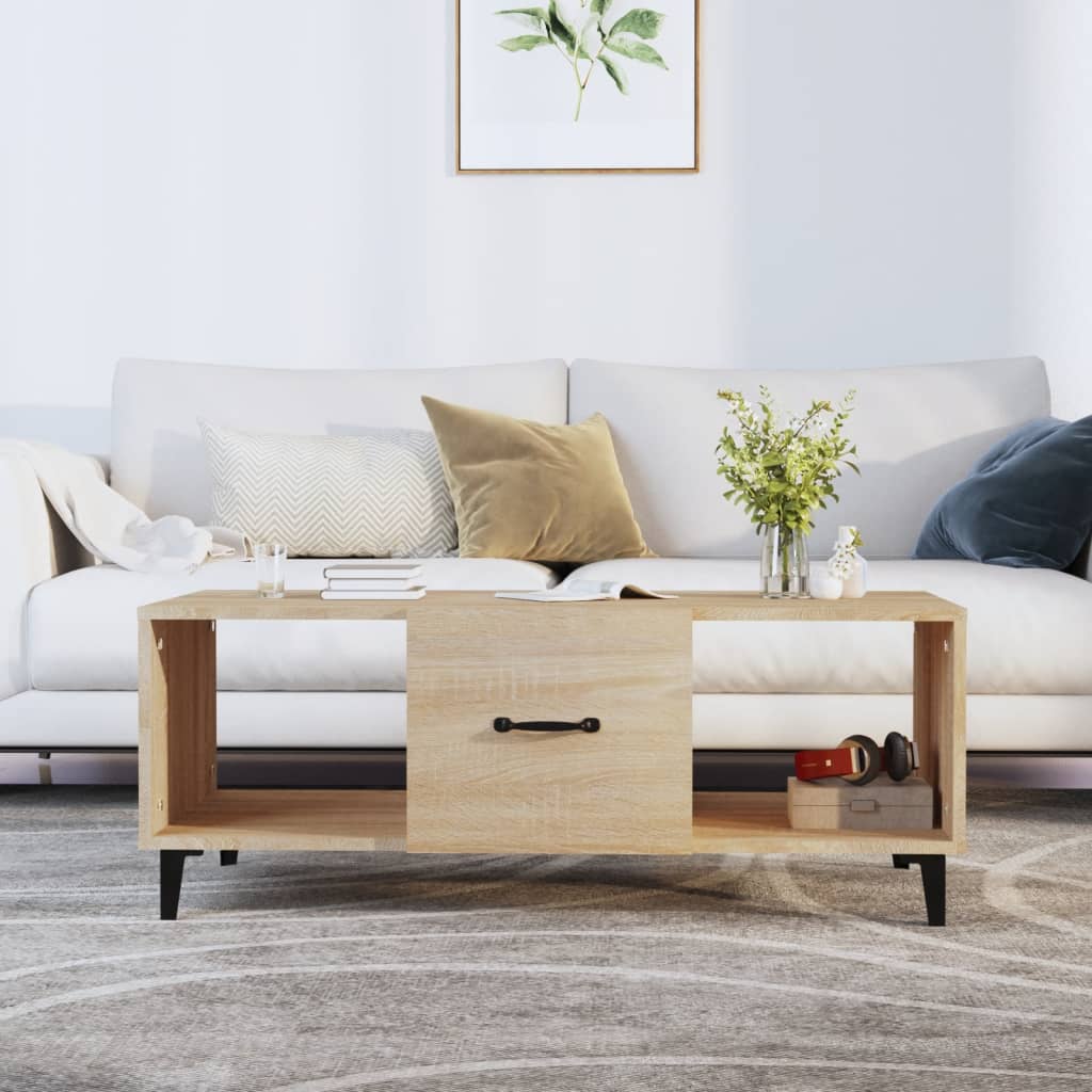 Coffee Table Sonoma Oak 102x50x40 cm Engineered Wood