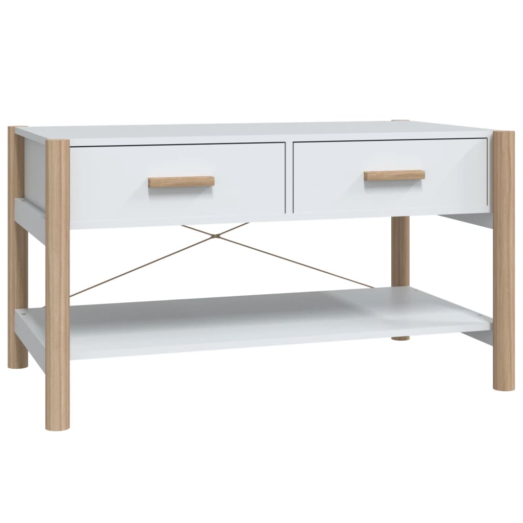 Coffee Table White 82x48x45 cm Engineered Wood