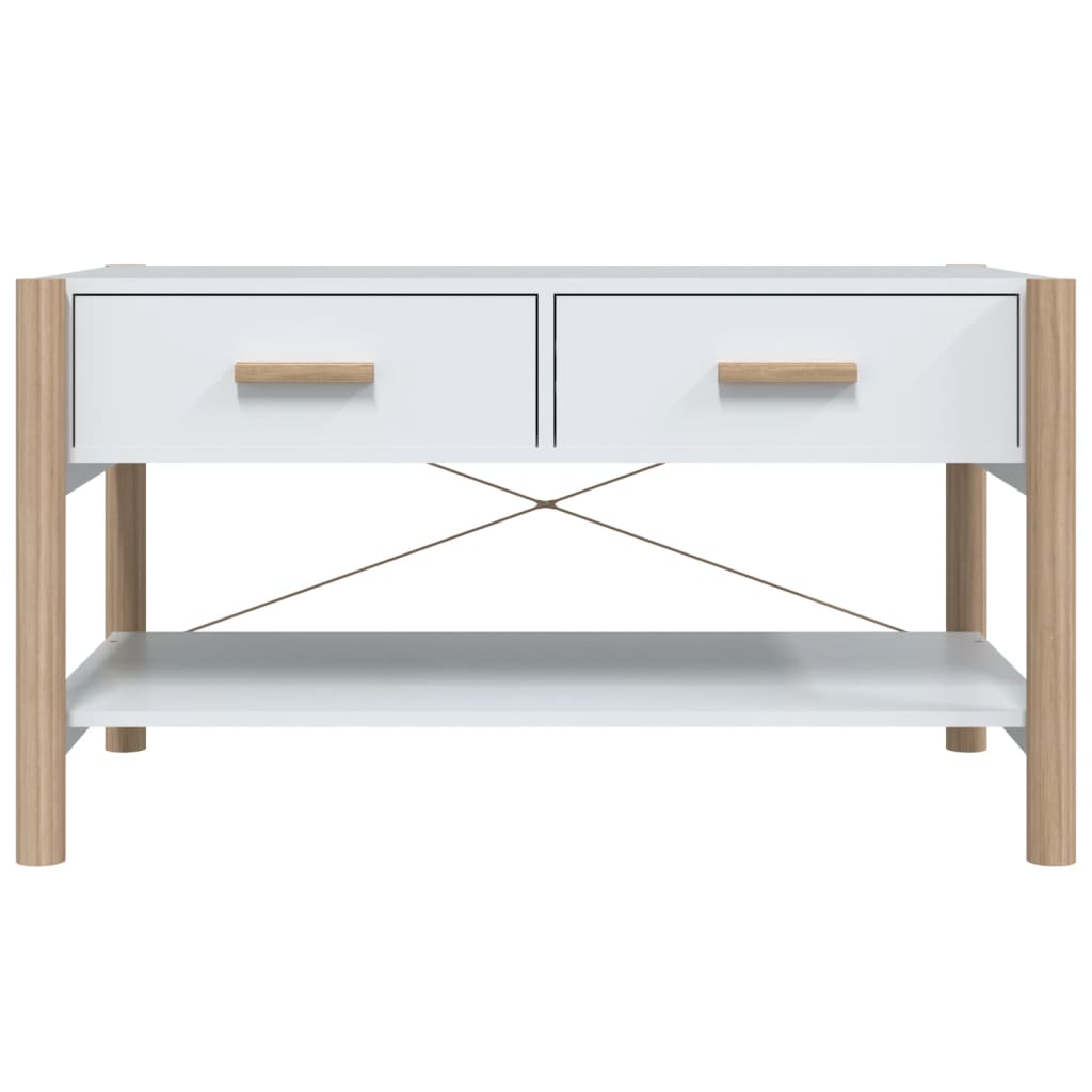 Coffee Table White 82x48x45 cm Engineered Wood