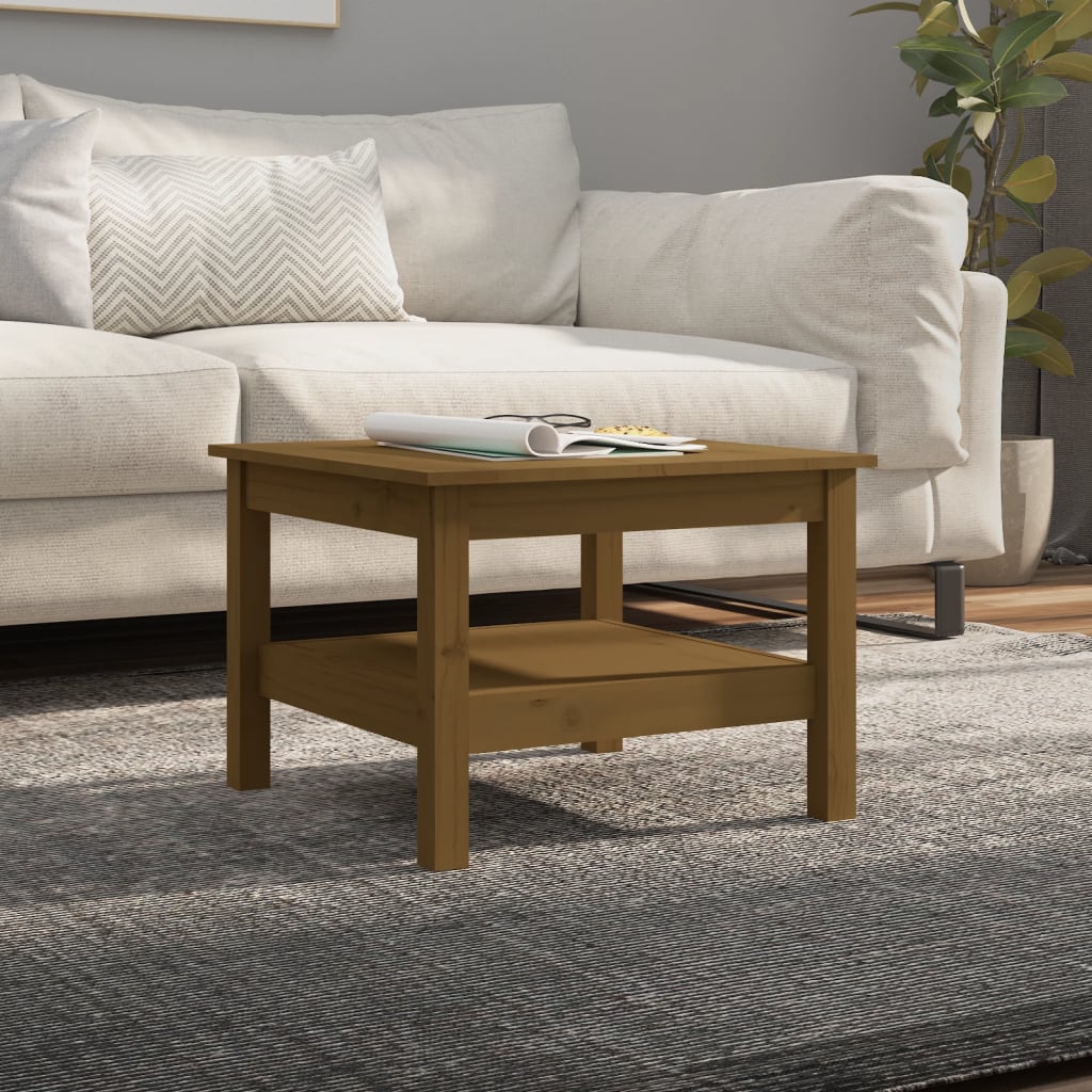 Coffee Table Honey Brown 55x55x40 cm Solid Wood Pine