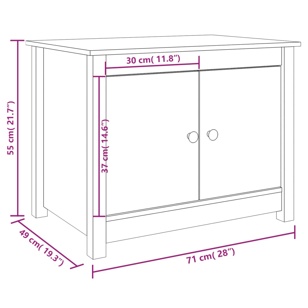 Coffee Table 71x49x55 cm Solid Wood Pine