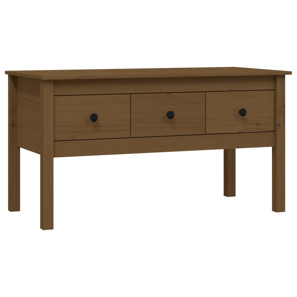 Coffee Table Honey Brown 102x49x55 cm Solid Wood Pine