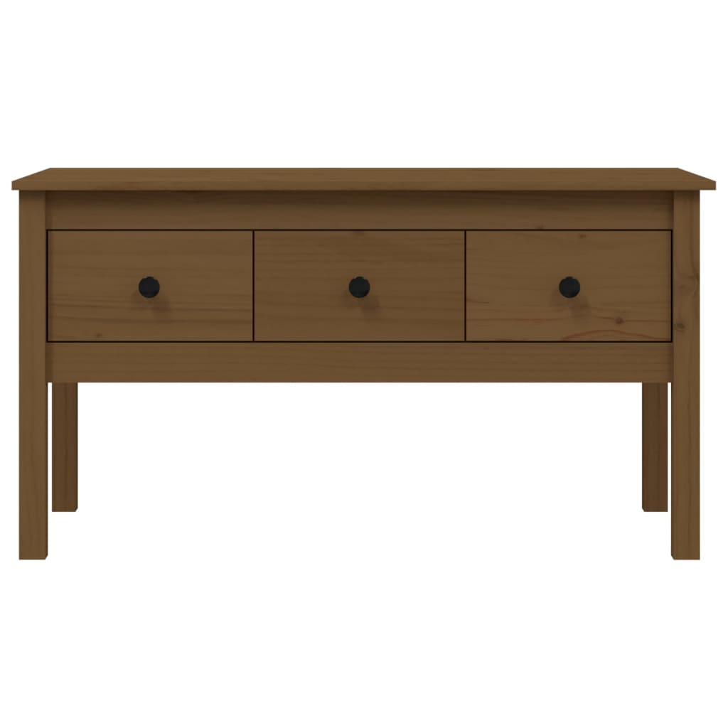 Coffee Table Honey Brown 102x49x55 cm Solid Wood Pine