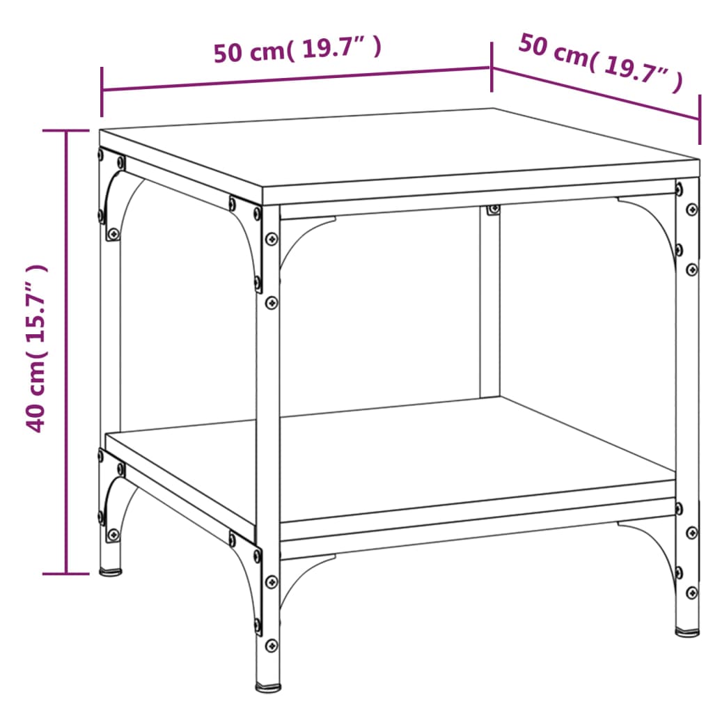 Coffee Table Brown Oak 50x50x40 cm Engineered Wood