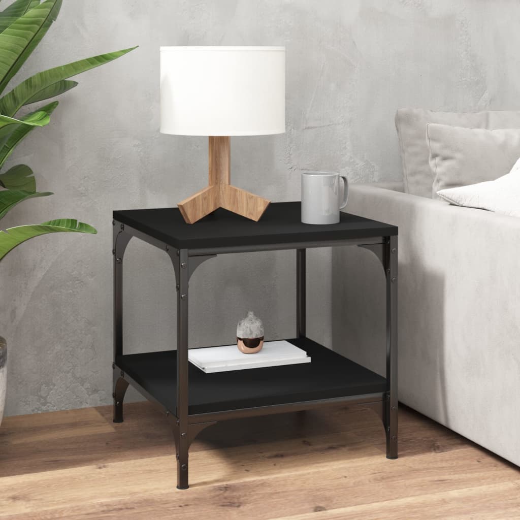 Side Tables 2 pcs Black 40x40x40 cm Engineered Wood