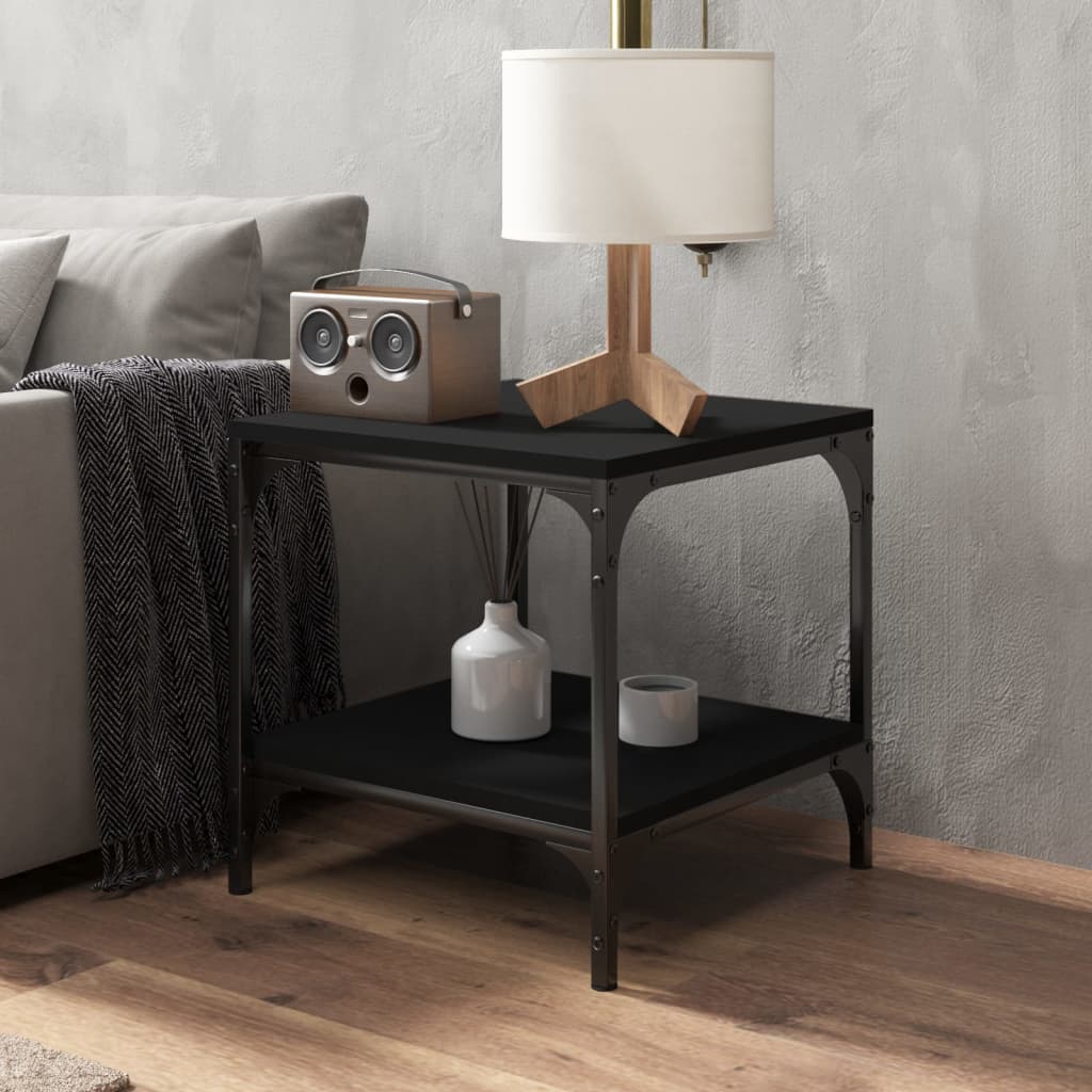 Side Tables 2 pcs Black 40x40x40 cm Engineered Wood