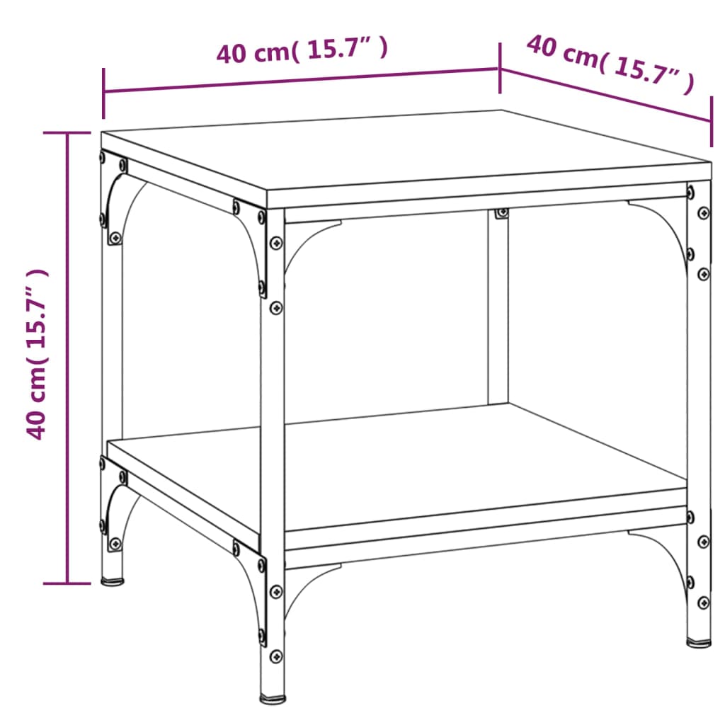 Side Tables 2 pcs Black 40x40x40 cm Engineered Wood