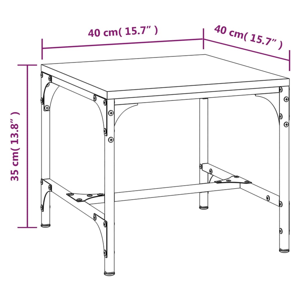 Side Table Black 40x40x35 cm Engineered Wood