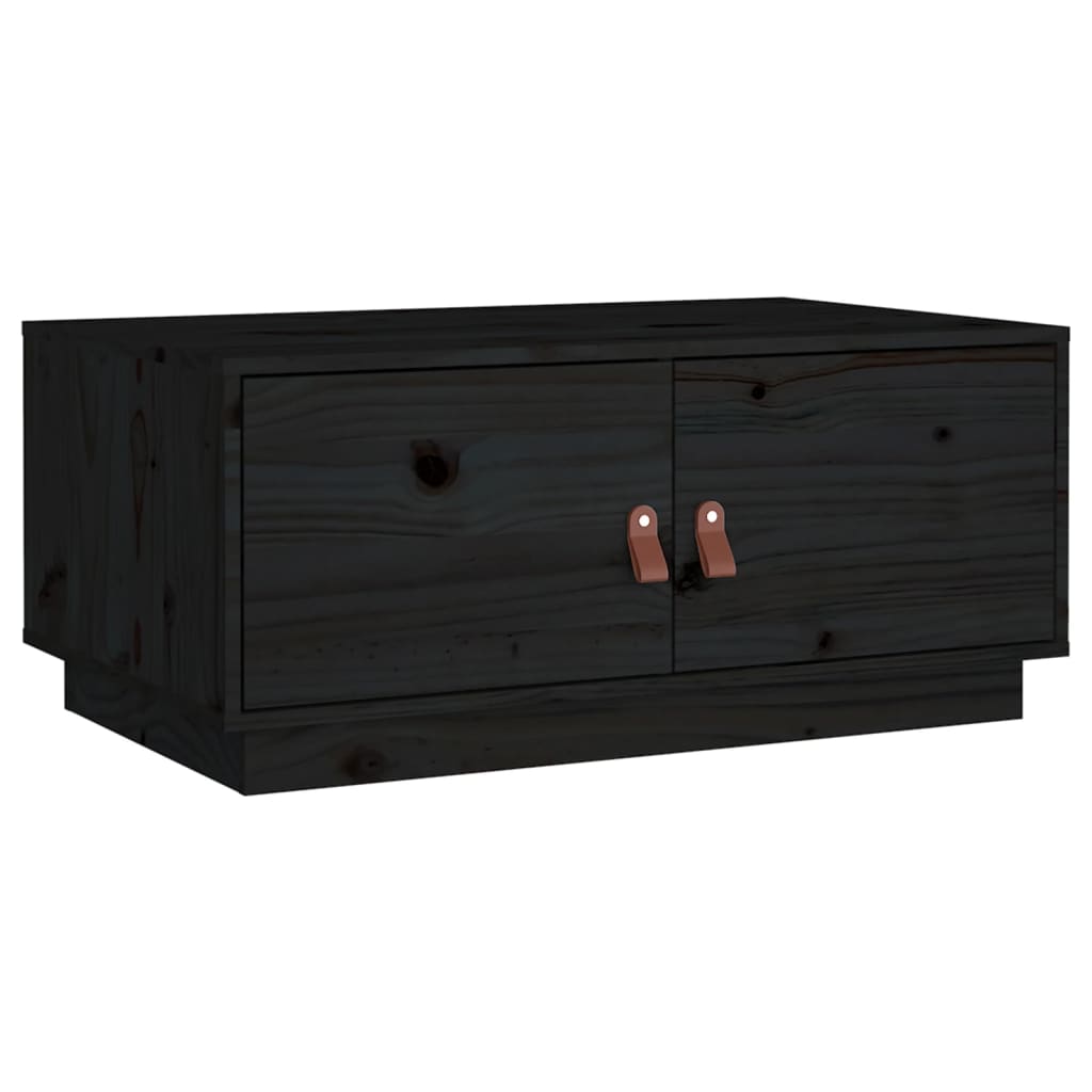 Coffee Table Black 80x50x35 cm Solid Wood Pine