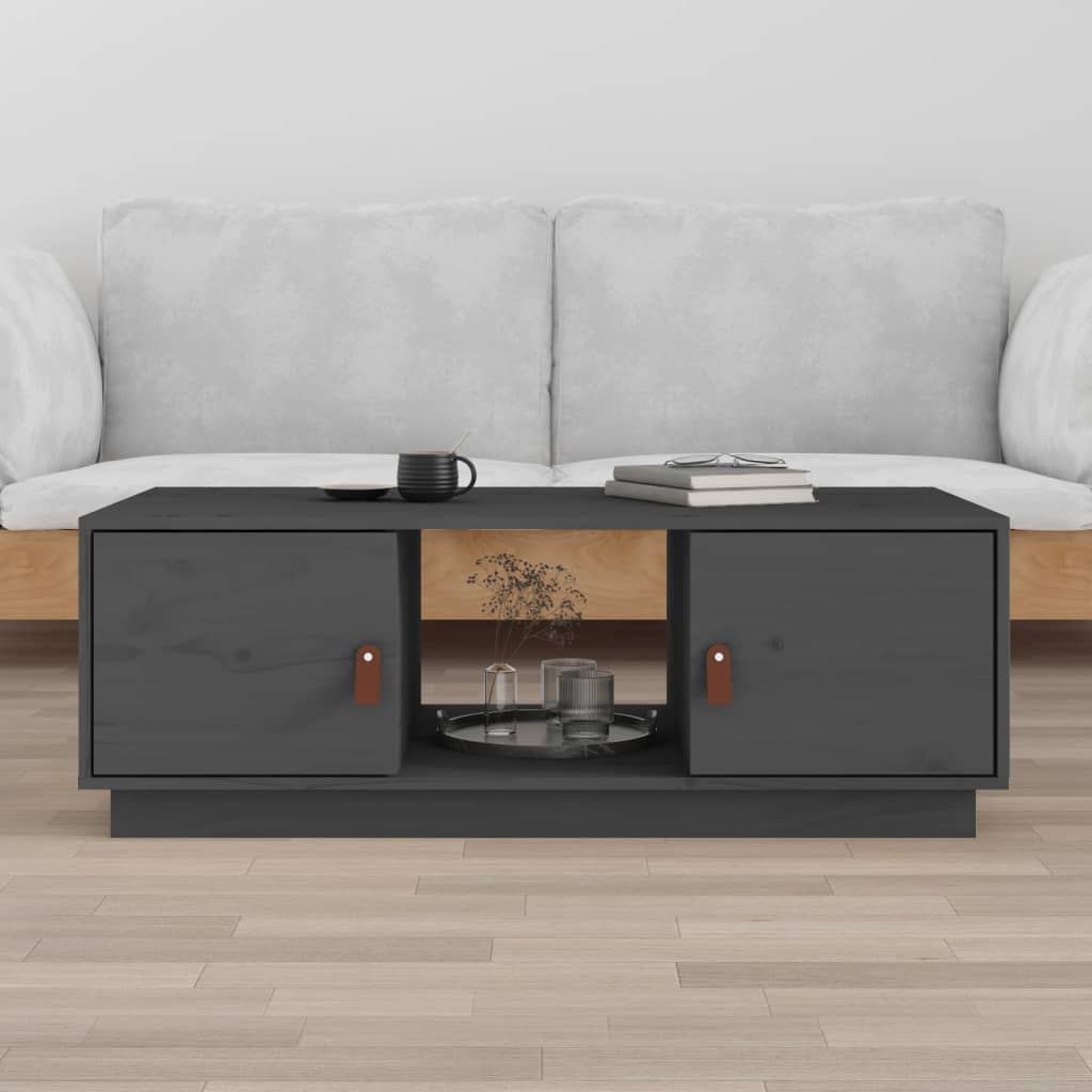 Coffee Table Grey 100x50x35 cm Solid Wood Pine