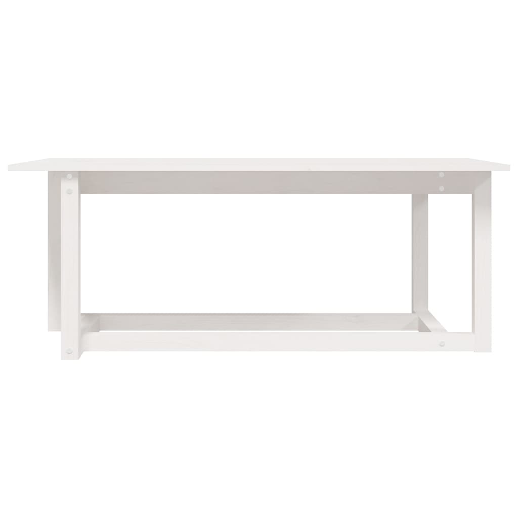 Coffee Table White 110x55x45 cm Solid Wood Pine