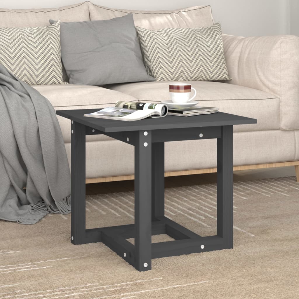 Coffee Table Grey 50x50x45 cm Solid Wood Pine