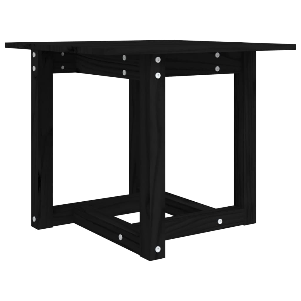 Coffee Table Black 50x50x45 cm Solid Wood Pine