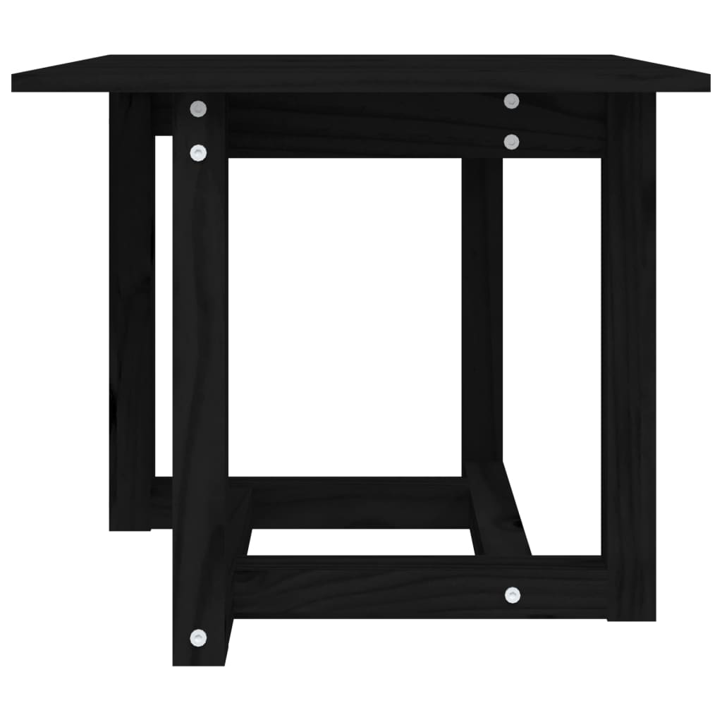 Coffee Table Black 50x50x45 cm Solid Wood Pine