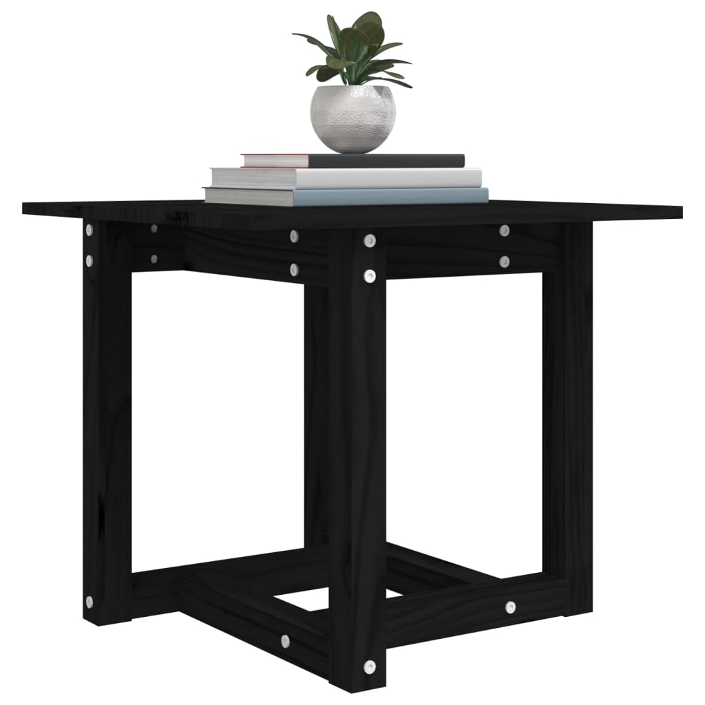 Coffee Table Black 50x50x45 cm Solid Wood Pine