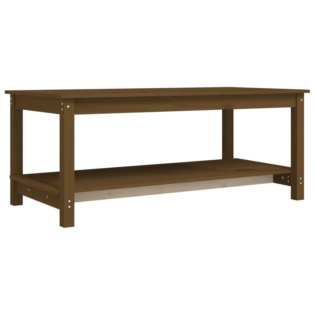 Coffee Table Honey Brown 110x55x45 cm Solid Wood Pine