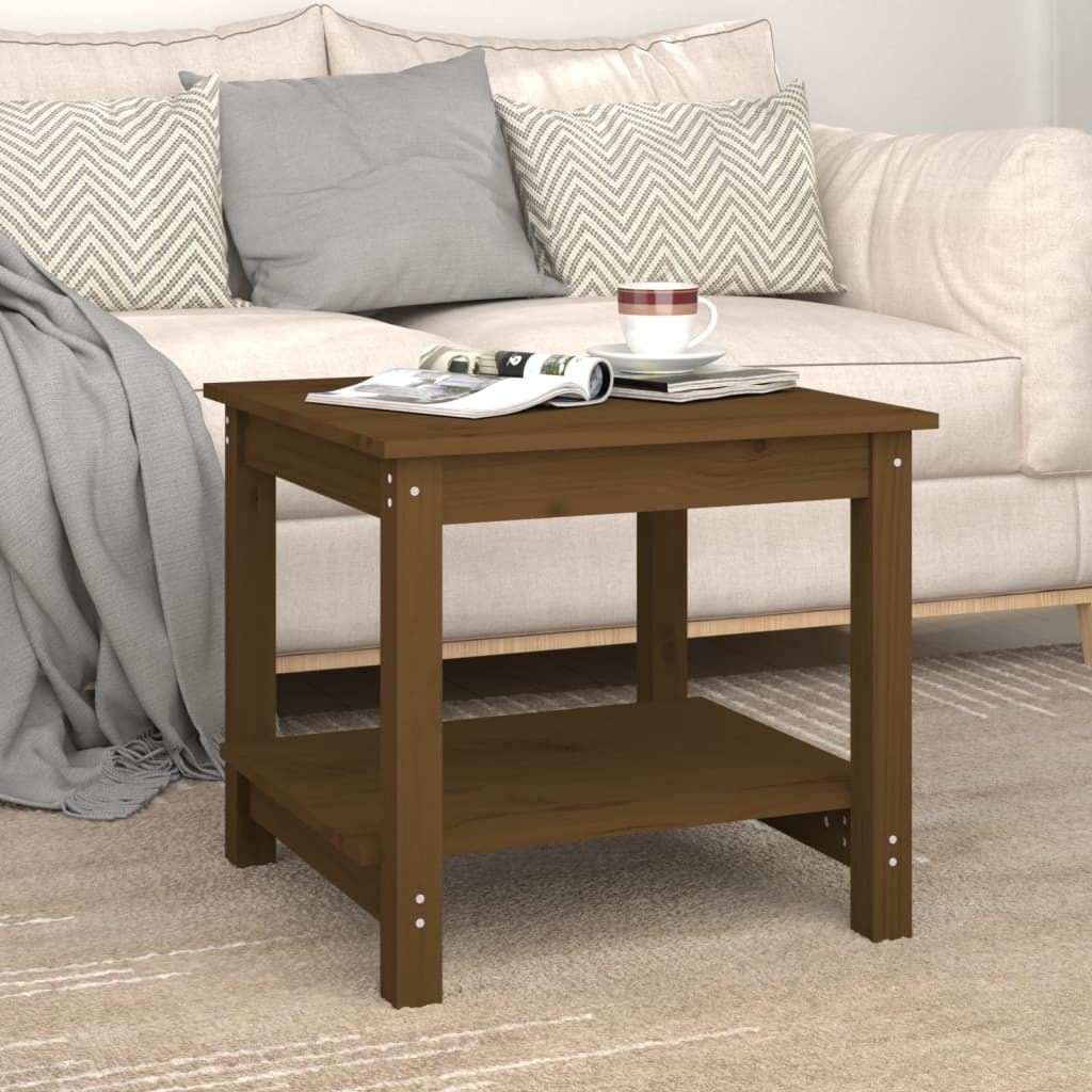 Coffee Table Honey Brown 50x50x45 cm Solid Wood Pine