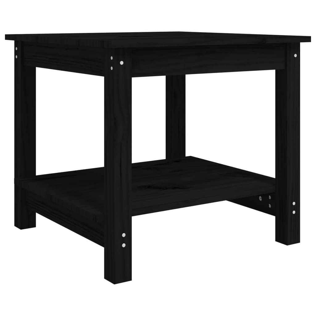 Coffee Table Black 50x50x45 cm Solid Wood Pine