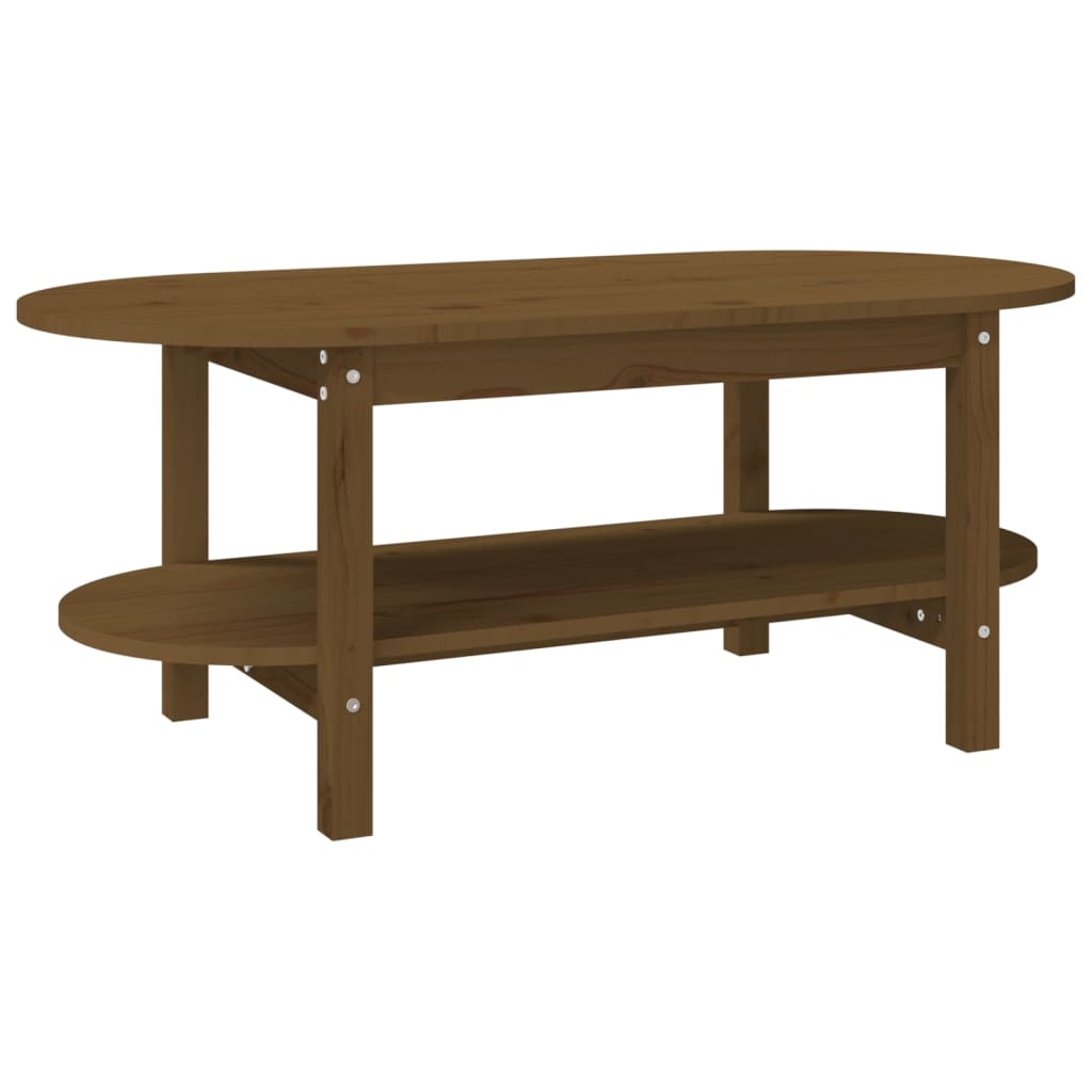 Coffee Table Honey Brown 110x55x45 cm Solid Wood Pine