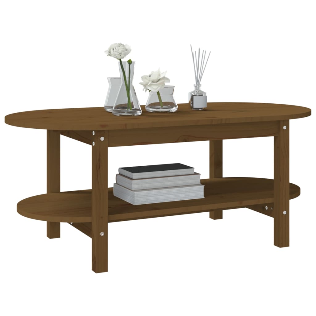 Coffee Table Honey Brown 110x55x45 cm Solid Wood Pine