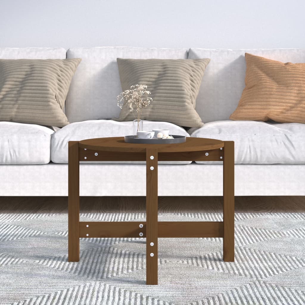 Coffee Table Honey Brown Ø 62.5x45 cm Solid Wood Pine