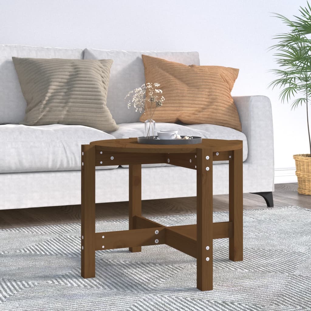 Coffee Table Honey Brown Ø 62.5x45 cm Solid Wood Pine