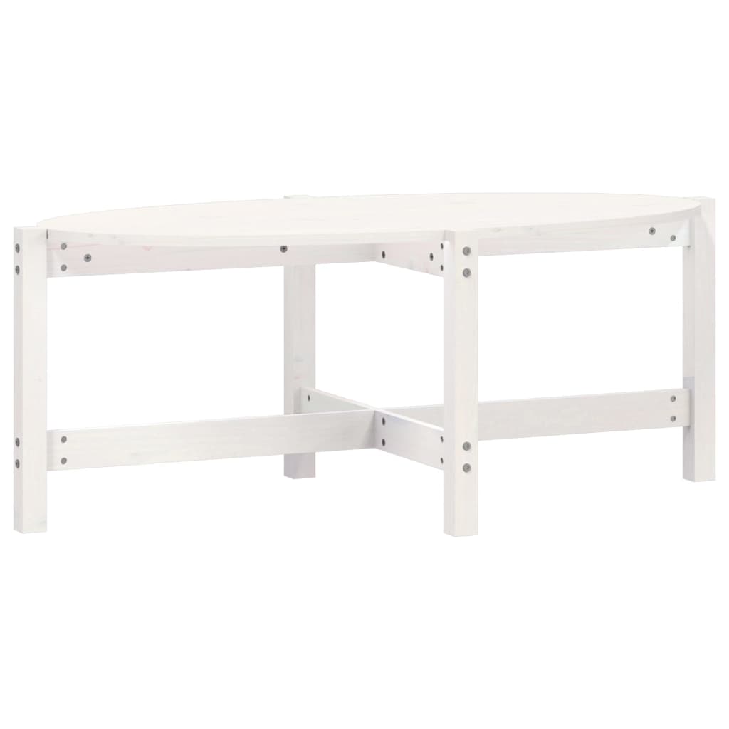 Coffee Table White 118x63x45 cm Solid Wood Pine