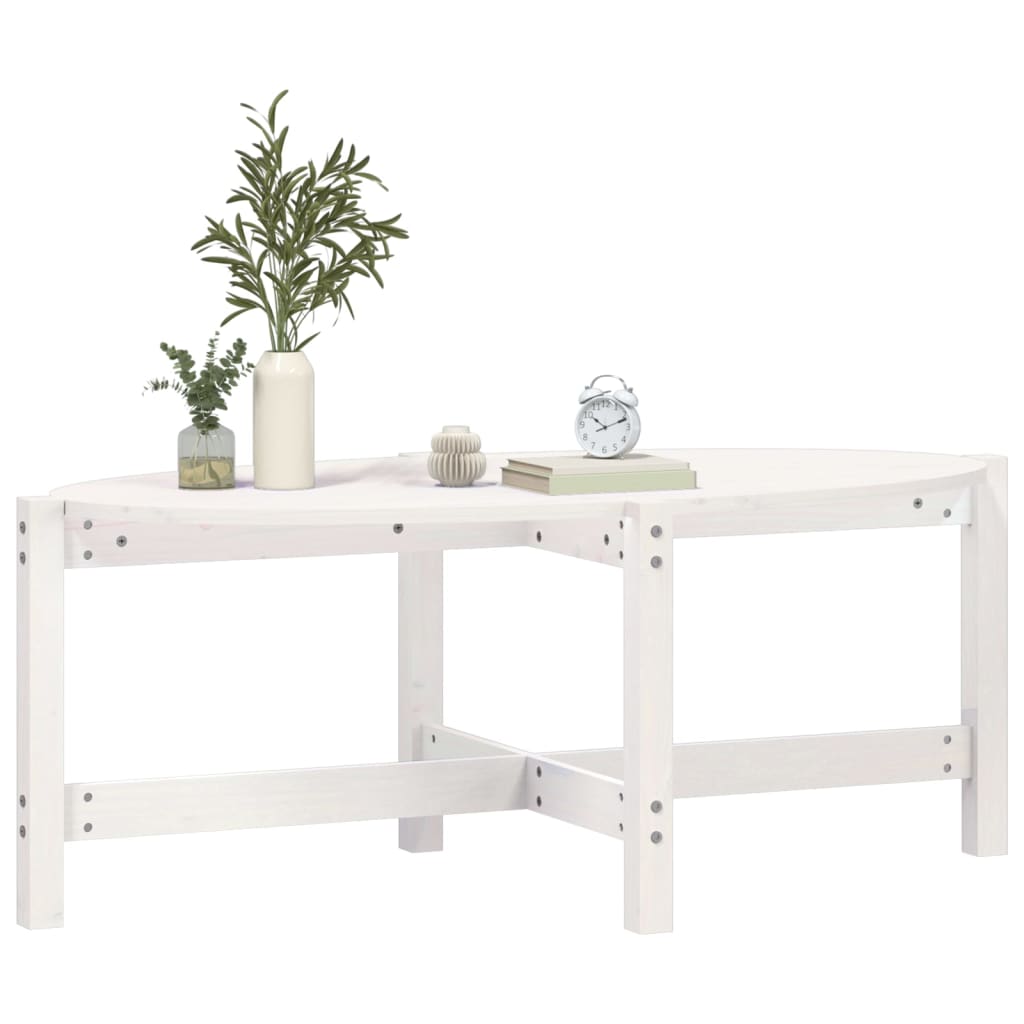 Coffee Table White 118x63x45 cm Solid Wood Pine