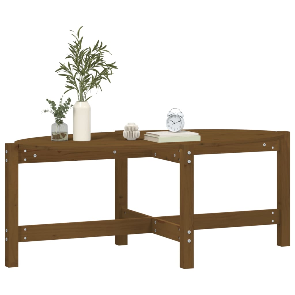 Coffee Table Honey Brown 118x63x45 cm Solid Wood Pine